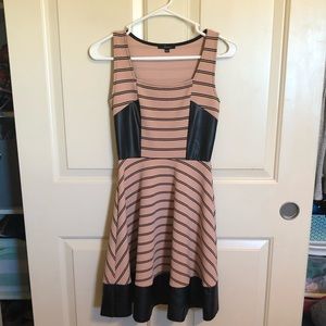 Tan&black striped dress